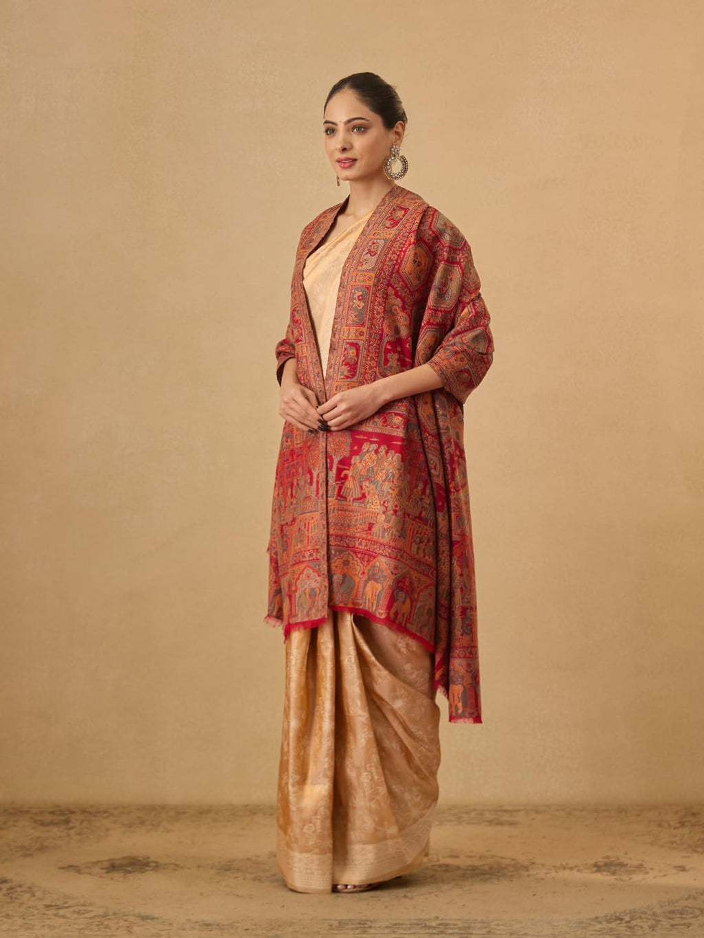 Pashmoda Women Darbari Kaani Wool Blend Kashmiri Shawl (Size: 40x80in, 101x203cm) RSS41