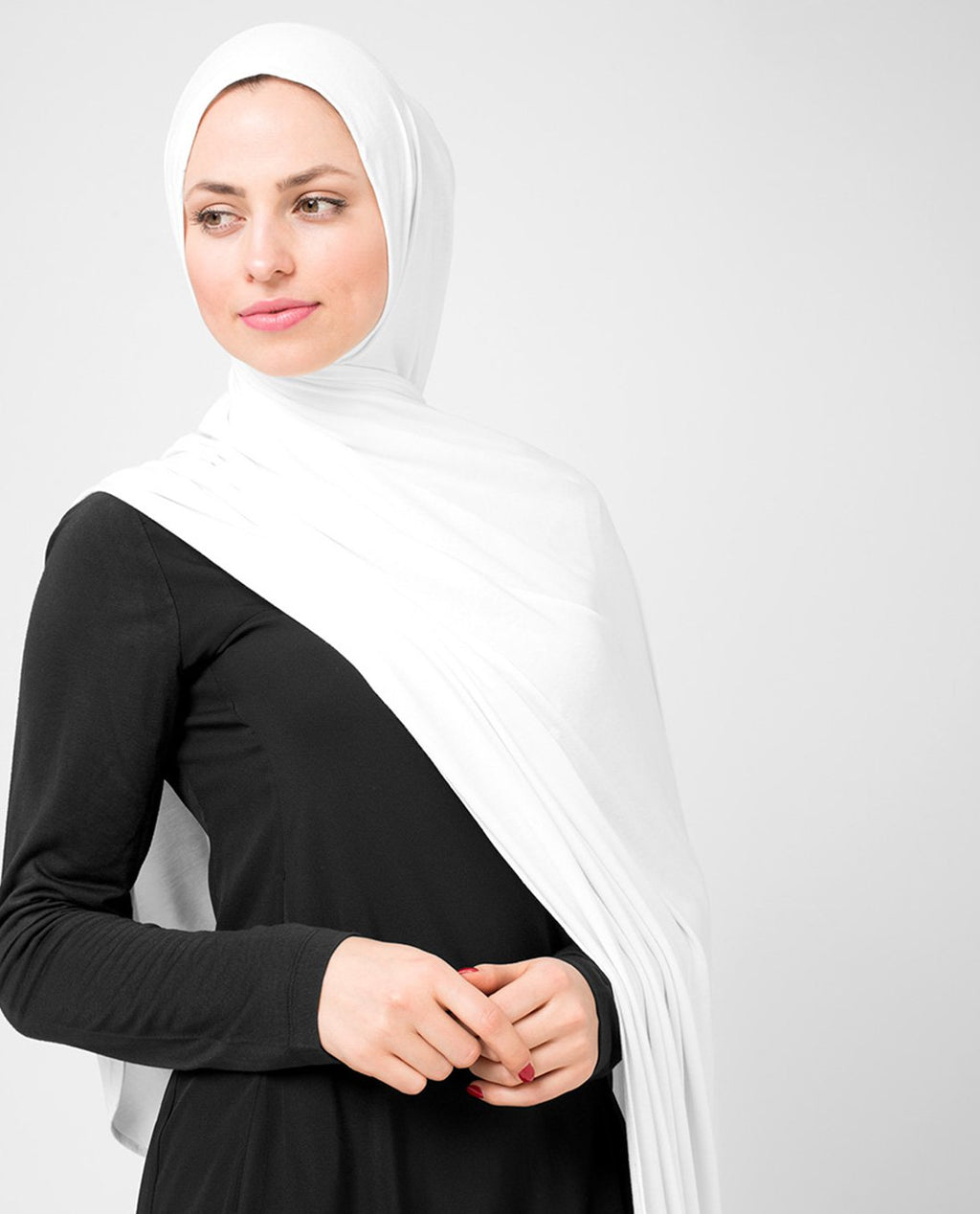 Silk Route InEssence Bright White Viscose Jersey Scarf Women Girls Wrap Large Size Hijab