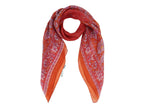 Cashmere Craft Women Men 100% Silk Orange Printed Scarf Size (40 x 40 Inch) CCSILK563