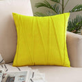 Khooti Velvet Striped Cushion Cover Pack of 1-28X28/71X71 Cm | Lemon Yellow | Soft Pillow Covers Cushion Case for Sofa Bedroom Living Room Chair Car, Cushion Cover with Zig Zag Pattern