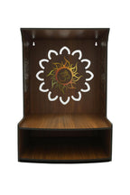 WIZZARTPRINTS Beautiful Wooden Pooja Stand for Home Mandir with LED Spot Light | Wall Mounted Temple for Home and Office | Compact Wooden Puja Mandir Desing 2