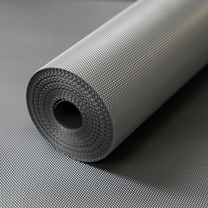 ElastPro (45 cm x 3 m) Diamond Shelf Liners for Kitchen Shelves, Drawer Mats, Shelf Liners, Fridge Mats, Kitchen Cabinet Drawer Mat Liner Sheets (Diamond Textured - Silver) Kafalo