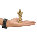 ARTVARKO Brass Tirupati Balaji Venkateshwara Murti Idol Statue Lord Srinivasa Pooja Home Office Temple Decor Gift 3.75 Inch, Religious