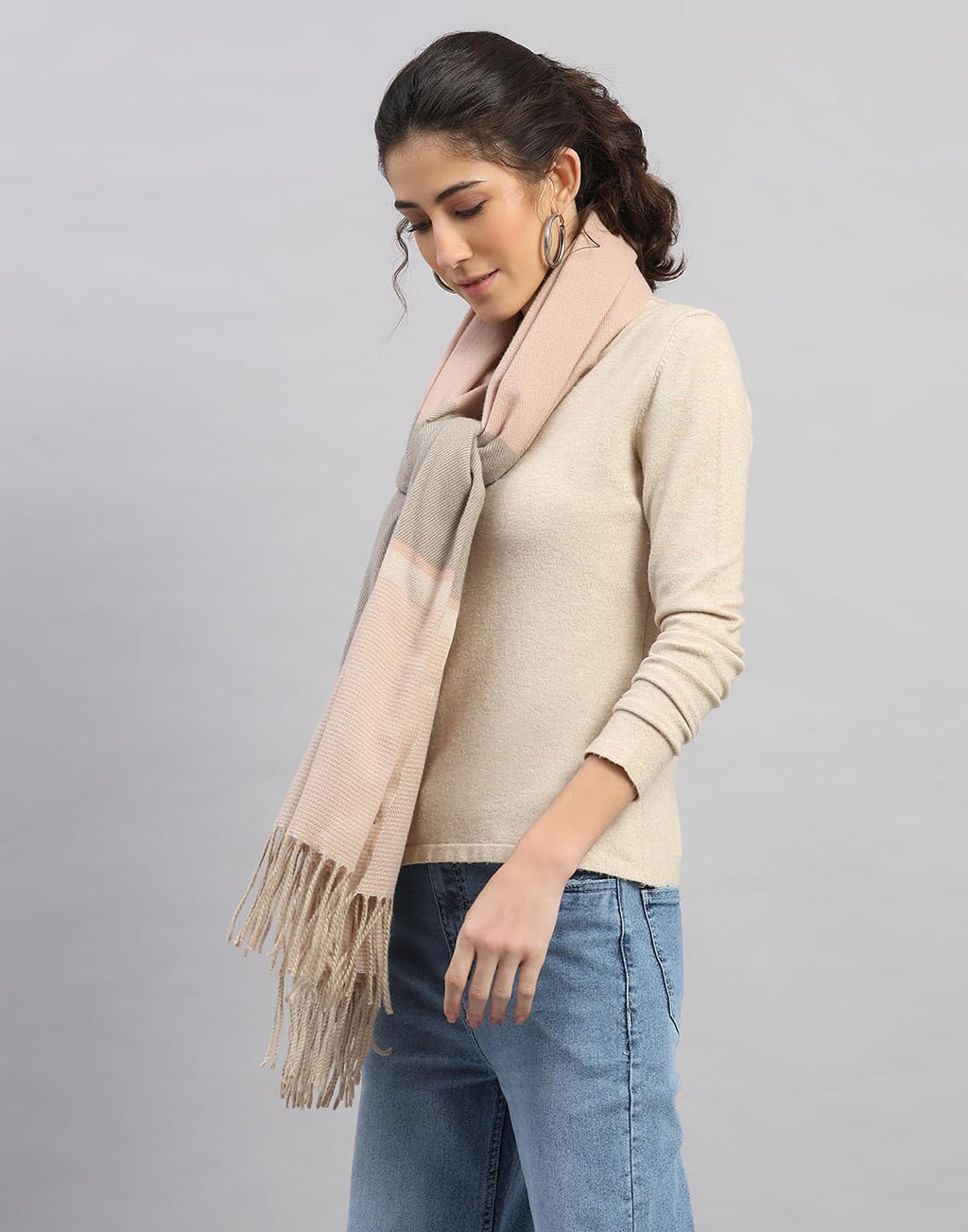 Monte Carlo Womens Regular Fit Self Design Stole | Soft Warm Scarf Wrap For Ladies | Stylish Elegant Wool Shawl For Cold Weather | Trendy Winter Wear For Women Multi 28_(Pack Of 1)