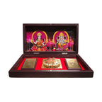Enchanting Krystals Soulwise Diwali Sale – Gold-Plated Pooja Mandir for Wealth & Prosperity | Includes Laxmi Yantra, Ganesh Yantra & Charan Paduka | Compact Size 8x5 | 1 Pc