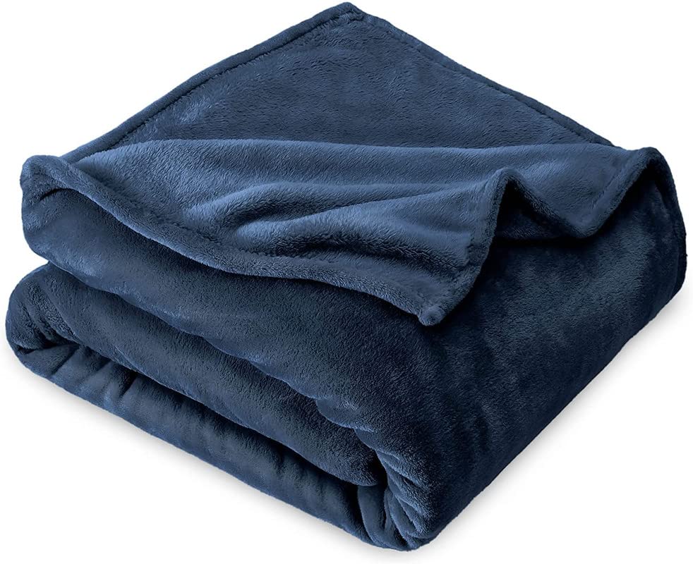 VAS COLLECTIONS Premium Plush Single Blanket | 300 GSM Lightweight Cozy Soft for Bed, Sofa, Couch, Travel & Camping| 150x220 cm or 60X86 inches | Blue Kafalo