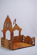 EXPRO Wooden Wall Mounted Pooja Mandir for Home & Office, Wooden Temple for Home Decor Hanging Pooja Stand for Idols | Height: 5 | DIY (Do-It-Yourself) (Height 5 | OM Design-2)