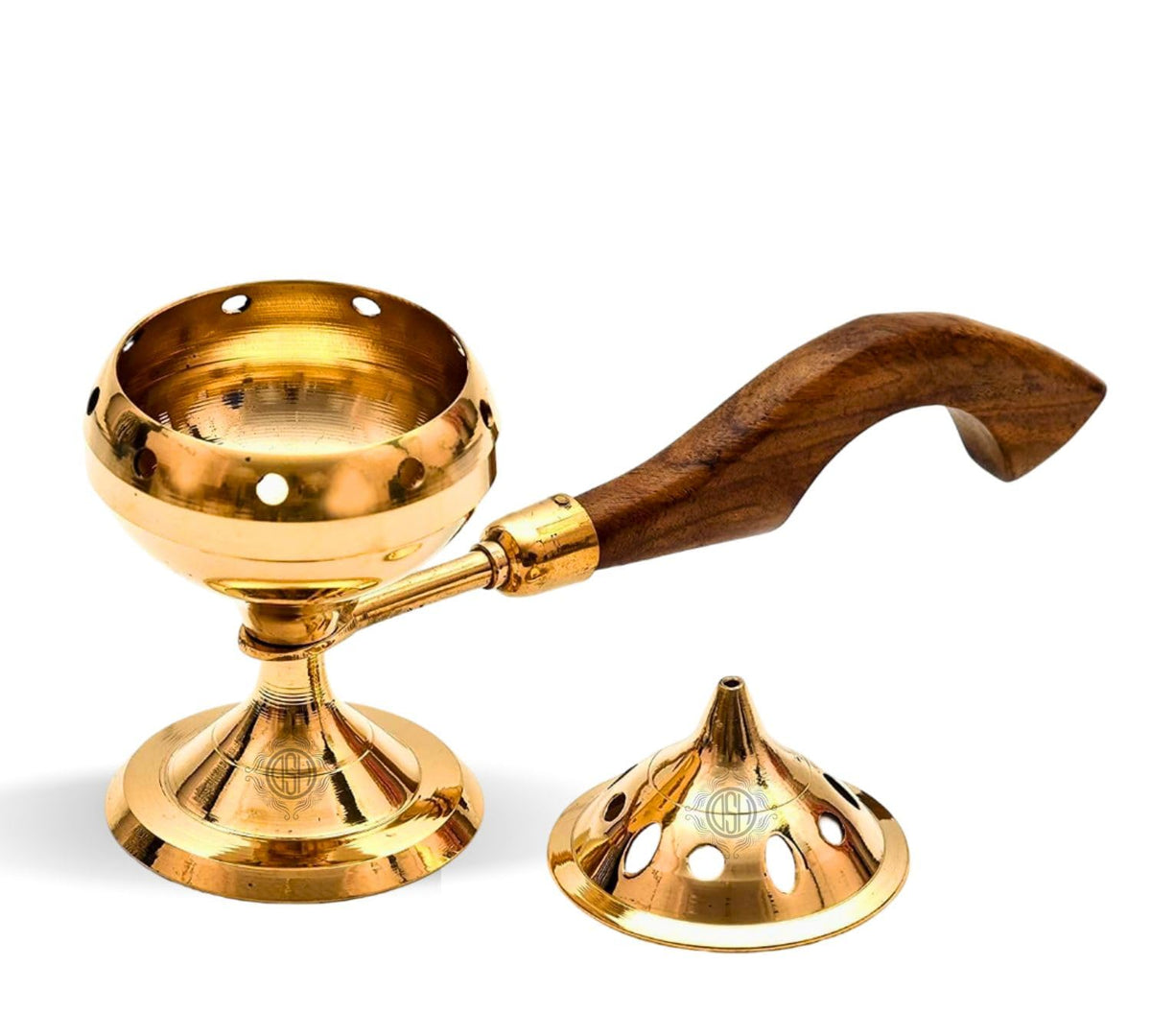 DSH Home Purifying Brass Dhuna Loban Burner Dhoop Dani Home Decor Loban Burner. (LBN-05)
