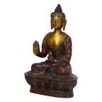 ARTVARKO Abhaya Mudra Buddha Idol Antique Copper Gold Brass Metal StatueTibet Buddha Buddhist Buddhism Decorative Figurines 7 Inch.