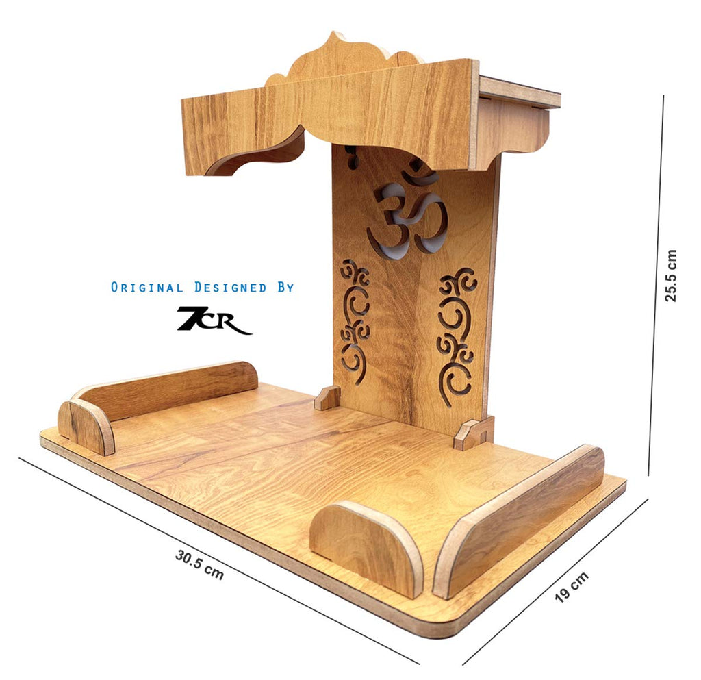 7CR Wood Temple (Beige_25.5 x 30.5 x 19 cm)