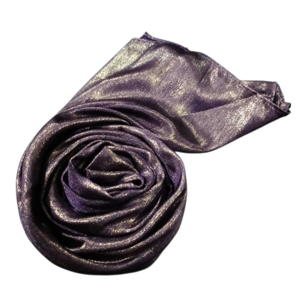 Premium Shimmer Muna Satin Scarf | Hijab | Soft, Shiny & Stylish | 180 cm x 70 cm | Elegant Choice for All Occasions – Parties, Weddings & Festivals (PURPLE)