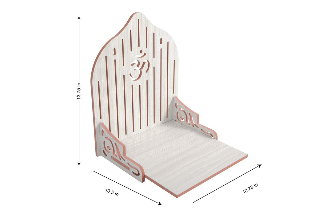 VJ SONS Wooden Temple Plywood Mandir Singhasan,Baal Gopal,Pooja Room Home Decore Office Or Home Temple (White)