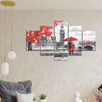 VIBECRAFTS Beautiful London Canvas Wall Painting Five Pieces For Home|Office|Living Room|Gift (PTVC5Pcs1_5522)