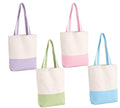 Lify Heavy Duty Cotton Canvas Tote Bag Grocery Shopping Bag, Cotton Tote Bags eco-friendly for Schools, promotion, branding- 3 &4 Pc Pack (OW/PGREEN, OW/BP &OW/PPURPLE & OW/PSKY BLUE- 4Piece Pack)