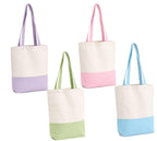 Lify Heavy Duty Cotton Canvas Tote Bag Grocery Shopping Bag, Cotton Tote Bags eco-friendly for Schools, promotion, branding- 3 &4 Pc Pack (OW/PGREEN, OW/BP &OW/PPURPLE & OW/PSKY BLUE- 4Piece Pack)