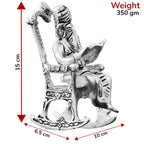 KridayKraft Metal Chair Ganesh ganpati Idol with Reading Ramayan Home Decoration and Gifts for Your Love Once