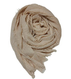 IBA ISBA COLLECTIONS Women's Crinkle Cotton Scarf, Stoles, Hijab (80 x 190 Cms) (Almond)