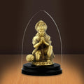 Shilpkala 2.3 Inch Brass Ultra Fine Hanuman Ji Brass Idol in Pranam Mudra for Car Dashboard & Devotional Gift (Coffee Antique)
