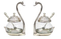 Prince Home Decor & Gifts Aluminium Bowl - 2 Bowl With 2 Spoon And 2 Cover, Silver, Transparent, 300 ml