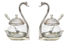 Prince Home Decor & Gifts Aluminium Bowl - 2 Bowl With 2 Spoon And 2 Cover, Silver, Transparent, 300 ml