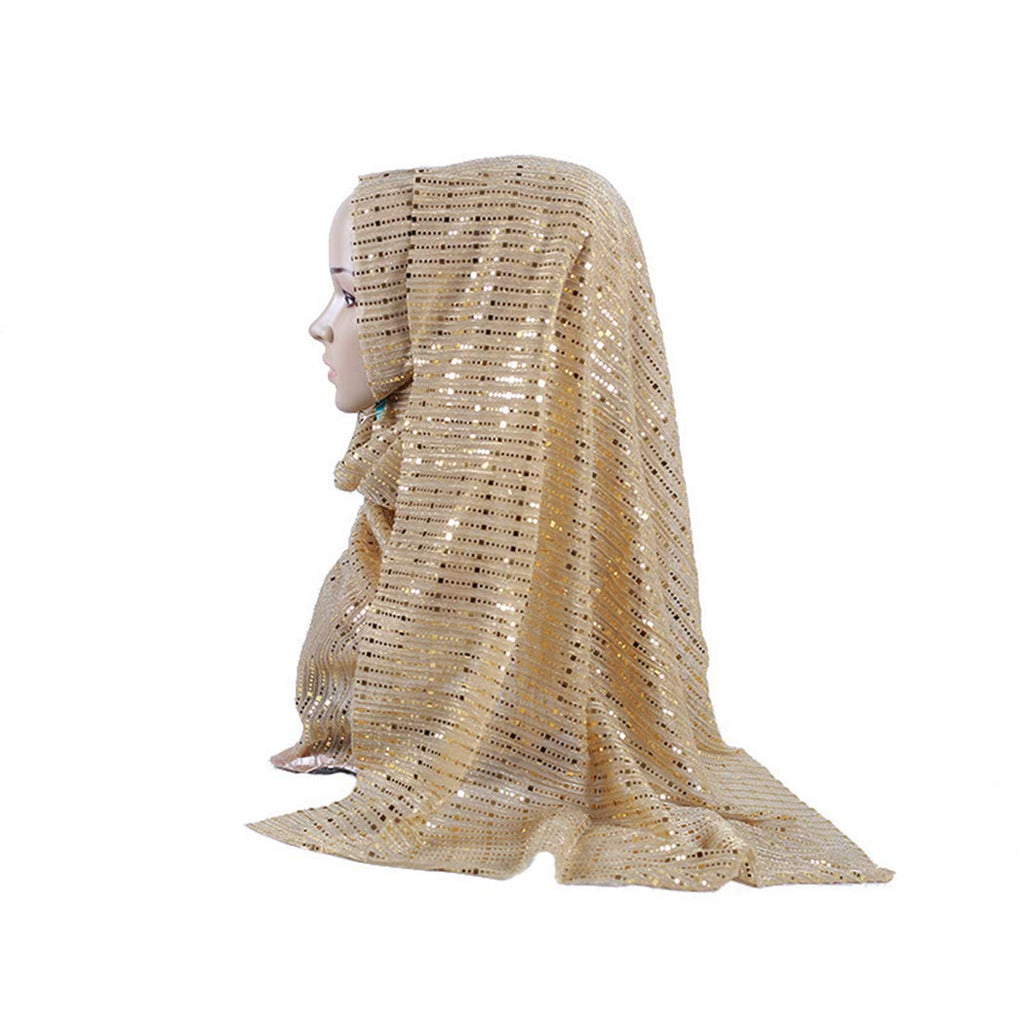 Zoylink Women's Hijab Fashion Sequin National Style Head Scarf Head Shawl for Women