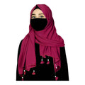 Georgette URSHIA HEART PEARL Female LATKAN HIJAB 80 CM BY 180 CM SCARF (DARK PINK)