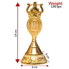 KridayKraft Aluminium Pooja Bell, Handmade Prayer Ghanti Jingle Hand Bell for Home Temple Worship, Nandi Bell for Puja, Religious & Spiritual Items (Gold)