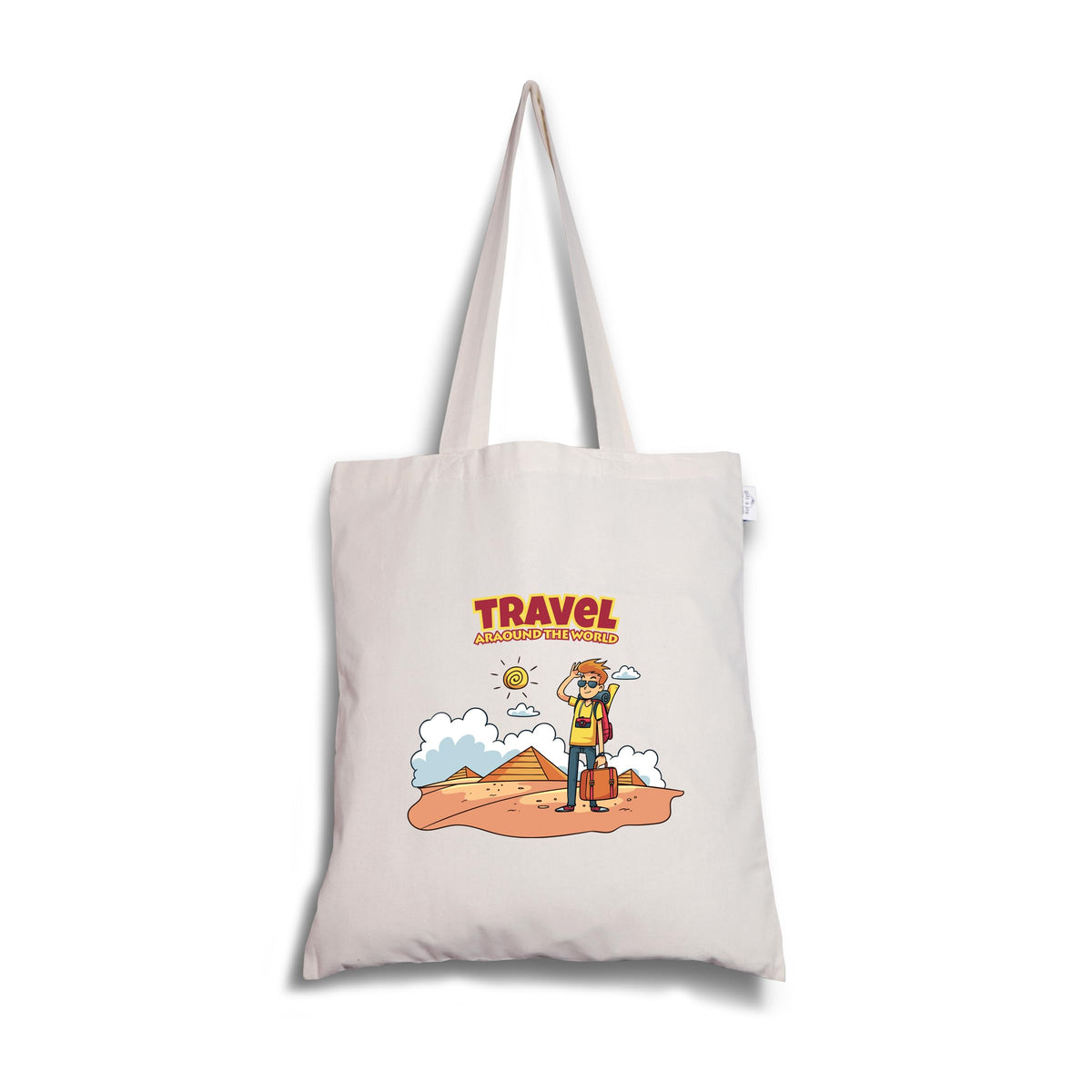 Gift a Joy Travel Around the World Printed Cotton Tote Bag for Women & Girls | Multipurpose Shoulder Bag for Shopping, Office, College & Daily Use