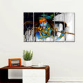 VIBECRAFTS 5 Pieces Wall Painting Shri Krishna Playing Flute For Home | Office |Living Room | Gift (PTVC5Pcs4_8506)