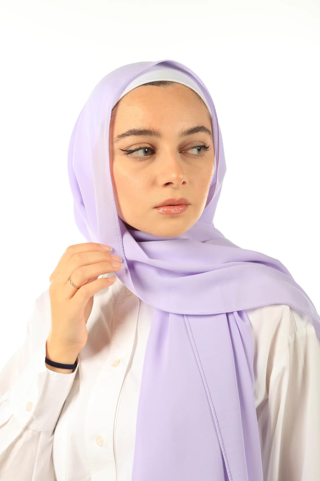 URSHIA MALAYSIAN GEORGETTE HIJAB/DIAMOND GEORGETTE HIJAB FOR WOMEN (LILAC)