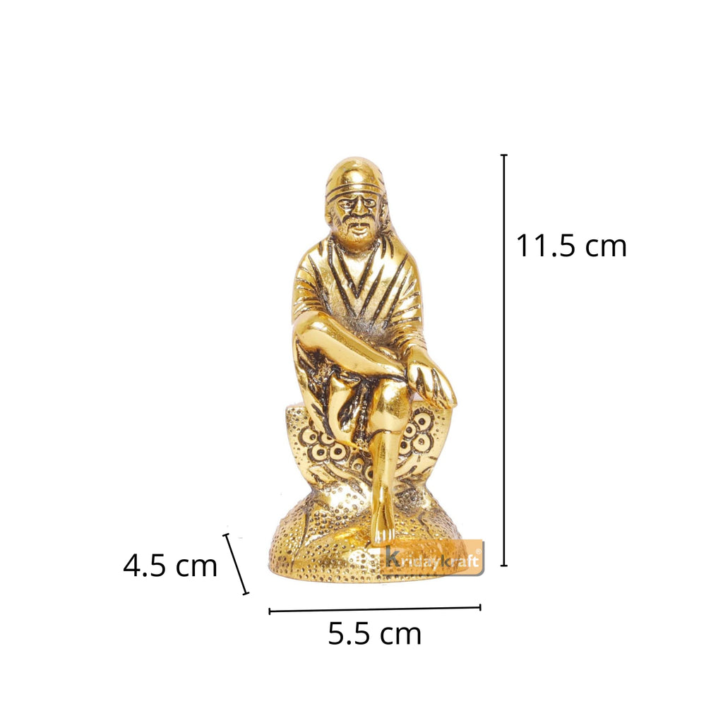 KridayKraft Shirdi Sai Baba Statue Idol Showpiece for Car Dashboard & Home,Office,Table Decorative Gift for Have House Warming, Birthday...