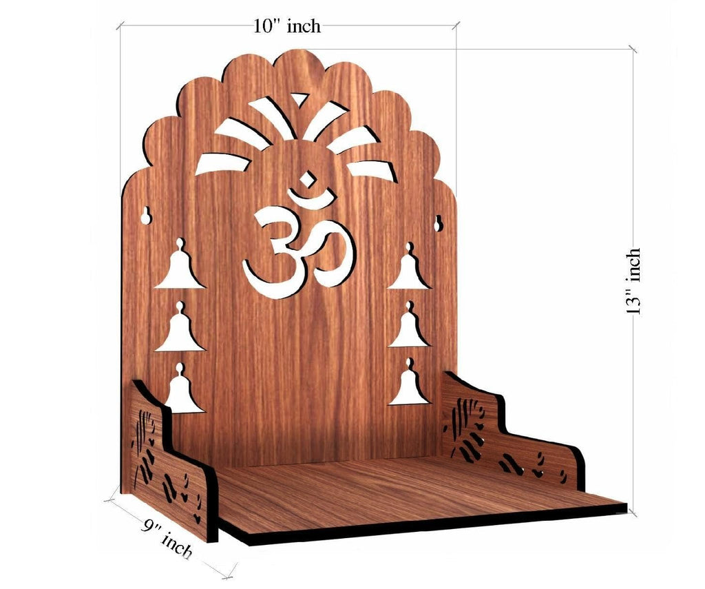 HOMEWEY DECOR Wooden Home Temple Handcrafted Support Heavy Idols Luxurious Finish Pooja Mandir for Home and Office Wall Mount for Pooja Room (TEMPLE02NENA -03DM-2)