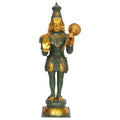 ARTVARKO Brass Lord Bhagwan Hanuman Murti for Home Puja Idol Bajrangbali with Gada on Shoulder Height 21 Inches