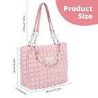 Zibuyu® Pink Textured Shoulder Tote Bag for Woman, 3D Bubble Handbag