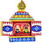 RealCraft; INSPIRING LIFES Lord Jagannath Temple Miniature,Mandir,for Home Decor, Corporate House, Study Room, Puri dhaam Wooden Temple Miniature 20 X 18 X 8 Cm