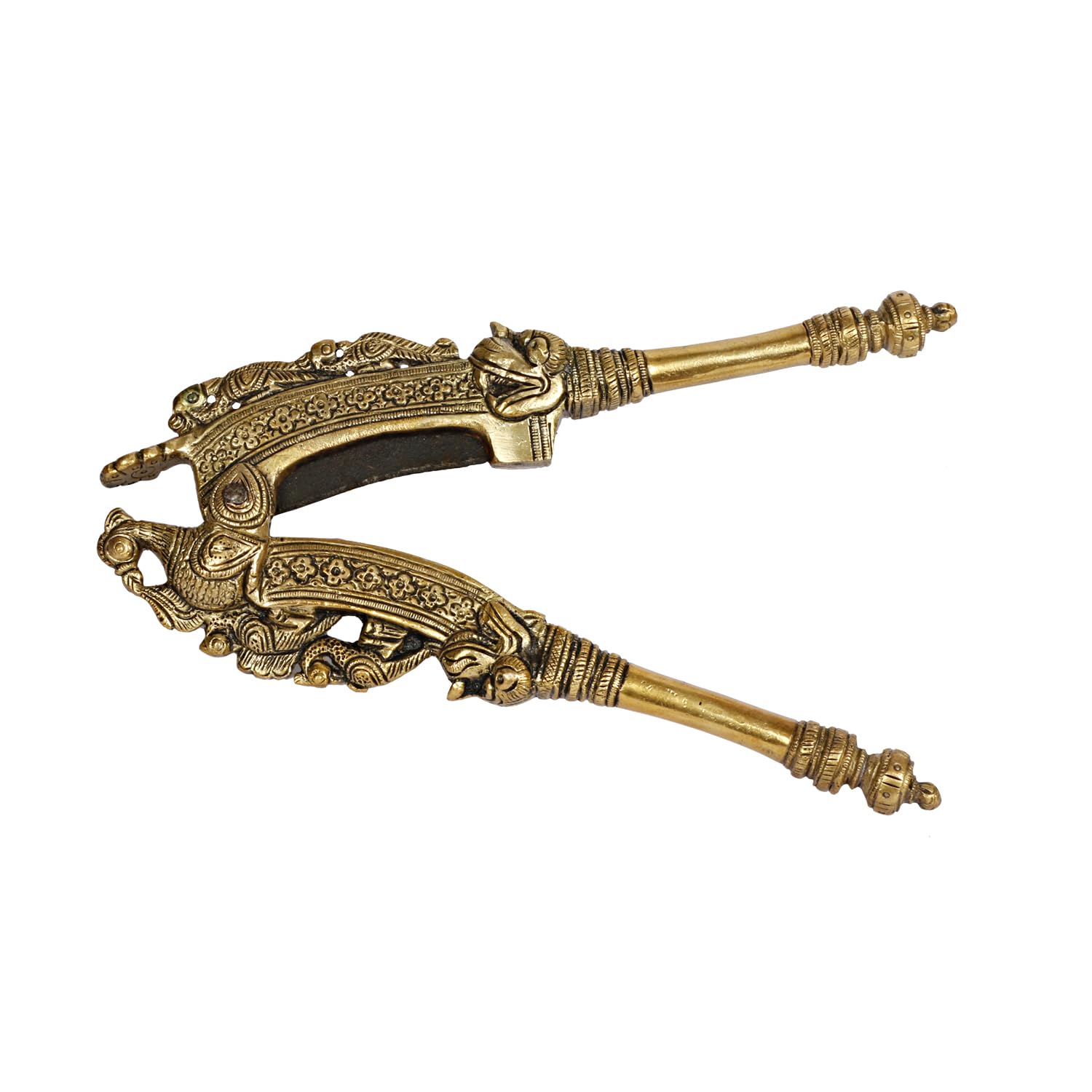 ARTVARKO Brass Peacock Ethnic Designs Nut Supari Betel Cutter/Sudi/Sarota Cracker Akhrot/Walnut Sudi & Adkitta Good Grip 8 Inch
