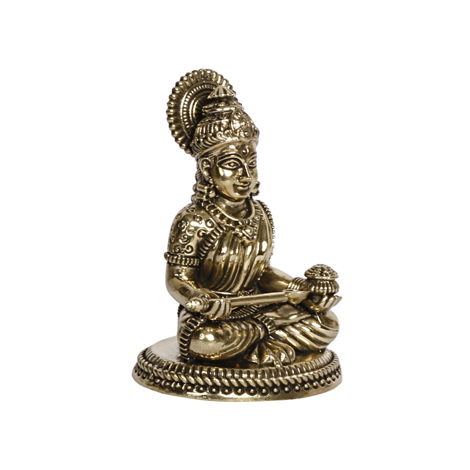 ARTVARKO Brass Annapurna Devi Idol Goddess of Food Anapurna Devi Murti Statue Small 3 Inch