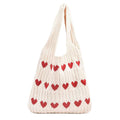 PALAY® Knitted Heart CrochetTote Bag, Large Beach Bag For Work And Travel