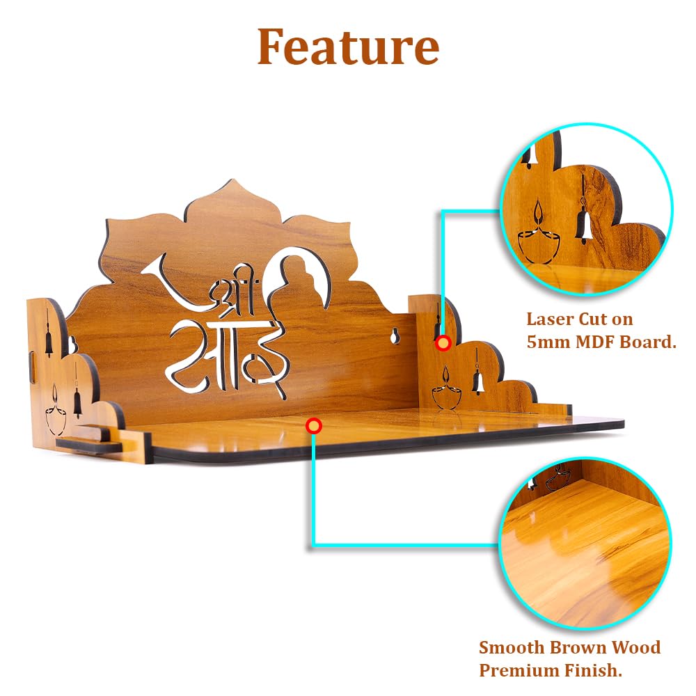 Sehaz Artworks Pooja Mandir for Home | Pooja Stand for Home | Wooden Mandir | Temple | Wooden Temple | Puja | Wall Mounted