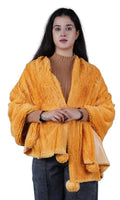Diamond Craft faux fur woolen Warm Fancy Winter Scarf/Shawl/Dupatta/Hijab/Wrap/Scarves/StolesWrap for Women-Available in many color (MUSTARD YELLOW)