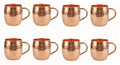 ALCU Copper Mule Mug, Handcrafted Shiny Moscow Mule Beer Mug Cup, Cocktail Serveware, Drinkware & Barware, Ideal for Cocktails, Drinks, & Gifts, Best for Parties (500 ml) Set of 8
