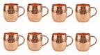 ALCU Copper Mule Mug, Handcrafted Shiny Moscow Mule Beer Mug Cup, Cocktail Serveware, Drinkware & Barware, Ideal for Cocktails, Drinks, & Gifts, Best for Parties (500 ml) Set of 8