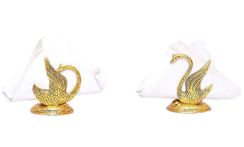 KridayKraft Metal Swan/Duck Shape Napkin Holder,Tissue Paper Holder for Dining Tableware 2 pcs Set,Animal Showpiece Saras Metal Statue for Table Decor & Gifts Article...