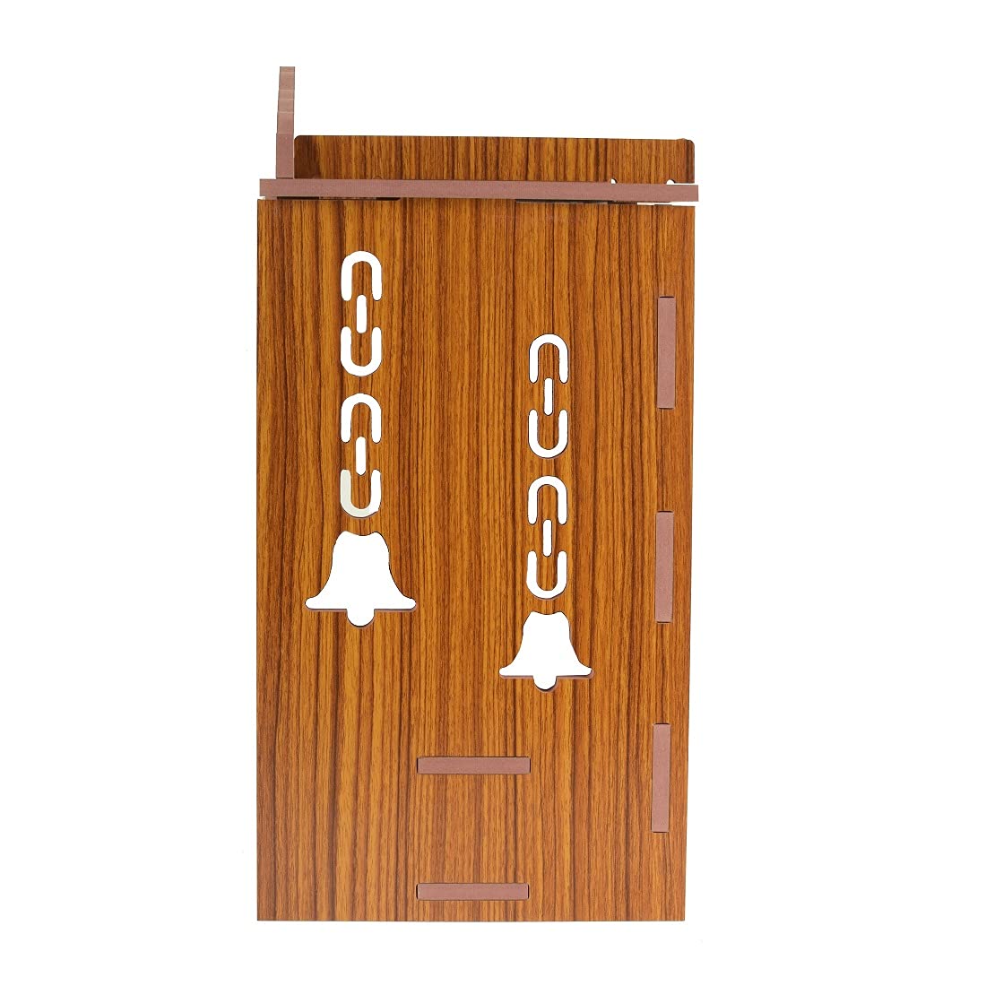 CRYSTIVA Wooden Temple for Home with Om Symbol, Wall-Mounted Mandir with Storage Drawer, Brown (455)