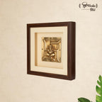 Shilpkala Brass Swastik Ganesh Wall Art (34 x 34 cm) - Pure Brass Wall Hanging for Home Decor, Living Room, Pooja Room & Office, Premium Gift for Festivals & Housewarming, Rectangular Frame (Cream)