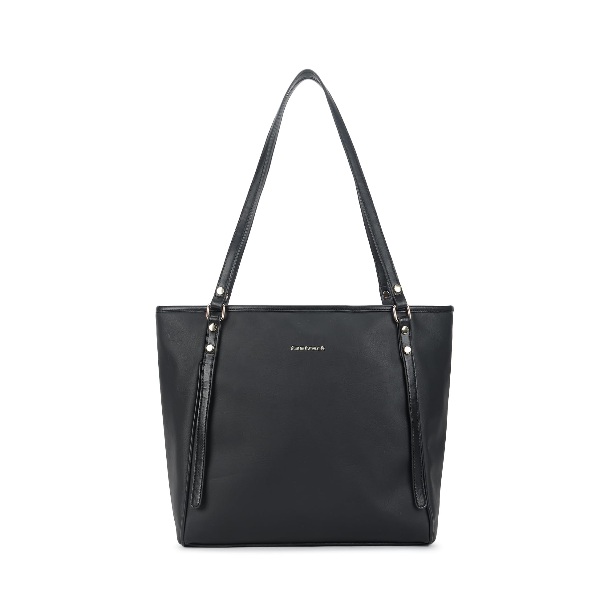 Fastrack Casual Laptop Tote Bag For Girls, Large Size With A Zipper Closure And Padded Laptop Compartment, Compatible With Laptops Up To 14 Inches, Double Handle Bag, Black