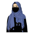 URSHIA HEART PEARL LATKAN HIJAB FOR WOMEN 80 CM BY 180 CM SCARF (SKY BLUE)