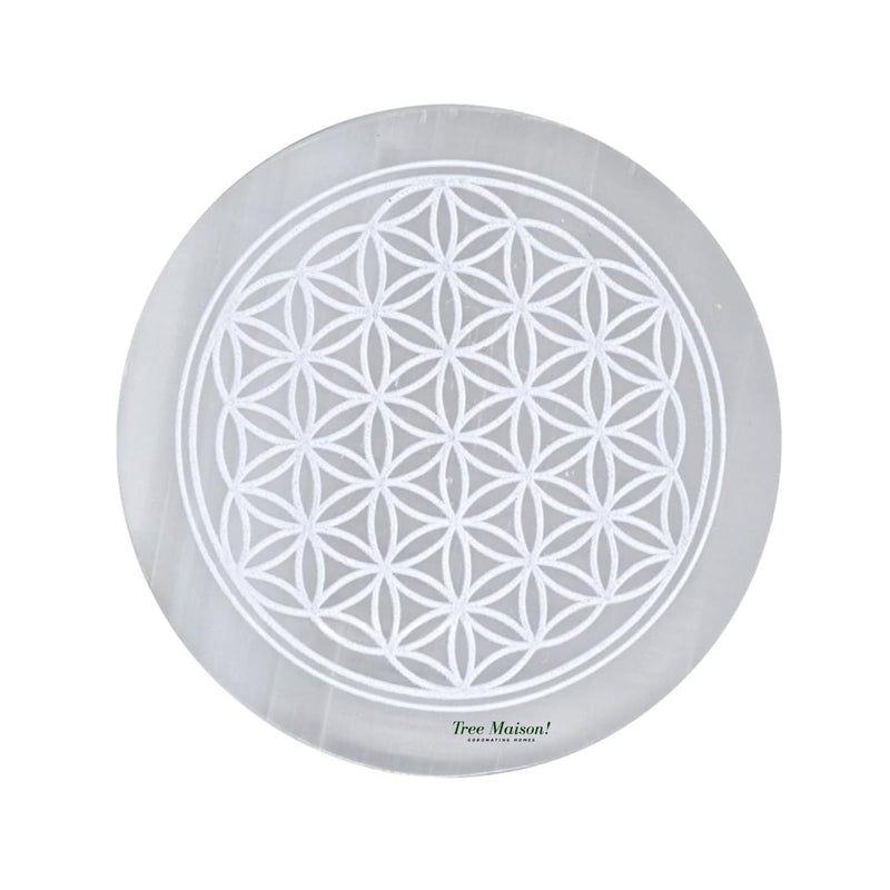 TREE MAISON CORONATING HOMES Selenite Crystal Charging Plate | 3 Inch Approx | Selenite Plate to Charge Reiki Crystal | Pack of 1
