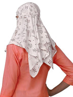 AARKRI SALES Cotton Long Scarf Cum Mask Scarves Usable for Vehicle Driver | White Printed Design | Universal Size | For Girl & Women | Sun Protection Light Weight (Black Dhingli Short Scarf)