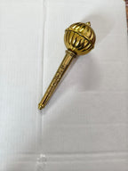 Decorative Brass Hanuman Gada, Religious Mace Replica, Gold Finish